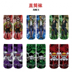 18 Styles One Piece Anime Full Color Straight Socks