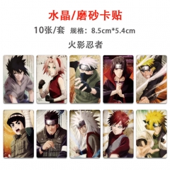 5 Styles 10PCS/SET Naruto Anime ID Card Sticker