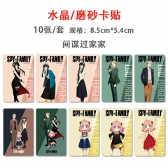 5 Styles 10PCS/SET SPY x FAMILY Anime ID Card Sticker