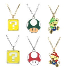 6 Styles Super Mario Bro Cartoon Anime Alloy Necklace