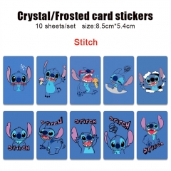 10PCS/SET 4 Styles Lilo & Stitch Frosted Anime ID Card Sticker