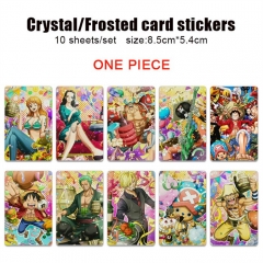 10PCS/SET 4 Styles One Piece Frosted Anime ID Card Sticker