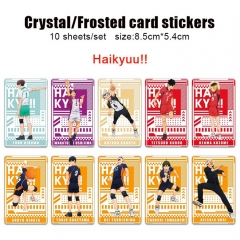 10PCS/SET 5 Styles Haikyuu Frosted Anime ID Card Sticker
