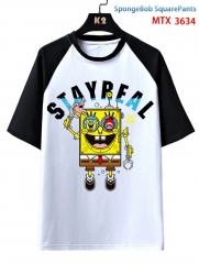 2 Styles SpongeBob SquarePants Cartoon Pattern Anime T shirts