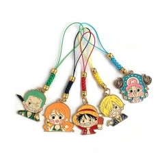 5PCS/SET One Piece Cartoon Character Anime Phone Strap