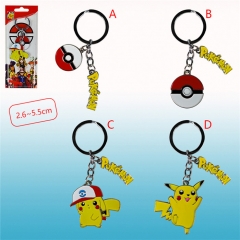 4 Styles Pokemon Pikachu Cartoon Alloy Anime Keychain