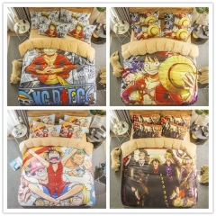 9 Styles 3 Size One Piece Cartoon Printing Anime Anime Pattern Bedding Set ( Pillow Case + Quilt Cover + Bed Sheet )