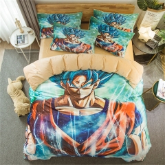 2 Styles 3 Size Dragon Ball Z Cartoon Printing Anime Anime Pattern Bedding Set ( Pillow Case + Quilt Cover + Bed Sheet )
