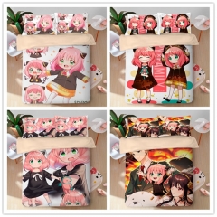 17 Styles 3 Size SPY X FAMILY Cartoon Printing Anime Pattern Bedding Set ( Pillow Case + Quilt Cover + Bed Sheet )