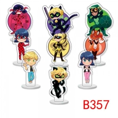 9PCS/SET Ladybug Girl Cartoon Acrylic Anime Standing Plate