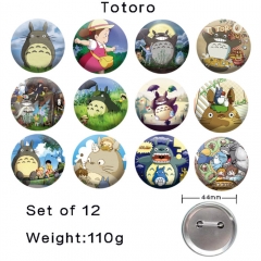 （12PCS/SET）2 Styles 44MM My Neighbor Totoro Cartoon Anime Alloy Badge Brooch