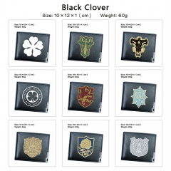 11 Styles Black Clover PU Anime Short Wallet Purse