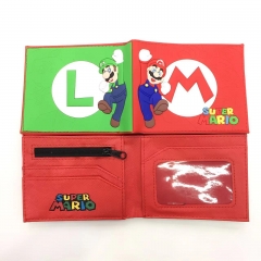 Super Mario Bro Cartoon Pattern Purse Anime PVC Wallet