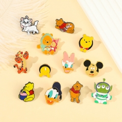 14 Styles Disney Winnie the Pooh/Yoda Alloy Badge Pin Anime Brooch