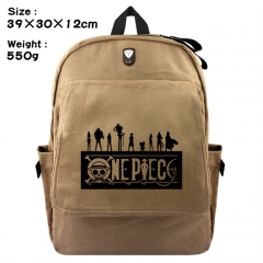 One Piece Anime Cartoon Canvas Backpack Students Bag 39x30x12cm