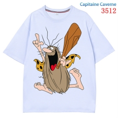 3 Styles Captitaine Caverne Cartoon Pattern Anime T Shirt