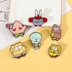 6 Styles SpongeBob SquarePants Cartoon Alloy Badge Pin Anime Brooch