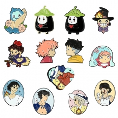 18 Styles Miyazaki Hayao Totoro/Spirited Away/Howl's Moving Castle Cartoon Alloy Badge Pin Anime Brooch