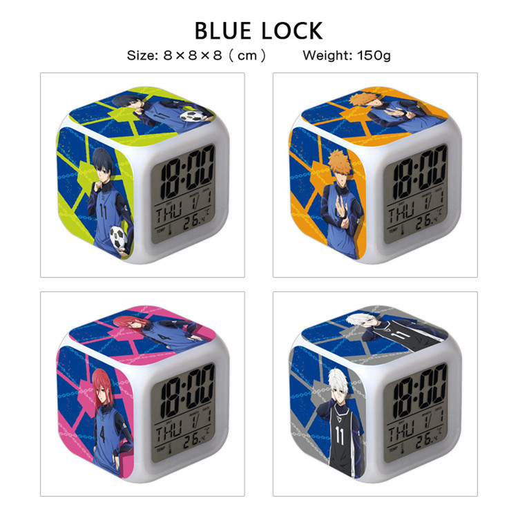 8 Styles Blue Lock Cartoon LED Anime Clock