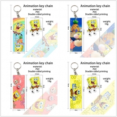 5 Styles SpongeBob SquarePants Double-sided Cartoon Character Anime Keychain