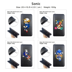 6 Styles Sonic the Hedgehog PU Zipper Anime Long Wallet Purse