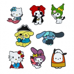 8 Styles Sanrio Hello Kitty Kuromi Cinnamoroll My Melody Cos Cartoon Alloy Pin Anime Brooch