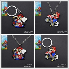 4 Styles Super Mario Bro. Alloy Anime Necklace/Keychain