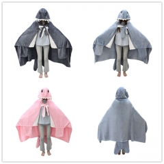 3 Color 150*178CM Shark Cosplay Anime Plush Flannel Cloak Sleeping Bag Pajamas