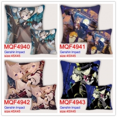 14 Styles 45*45CM Genshin Impact Cartoon Pattern Anime Pillow