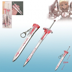 22CM Fate/Apocrypha Mordred Anime Metal Weapon Sword Katana Keychain