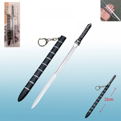 22CM Blade Anime Metal Weapon Sword Katana Keychain
