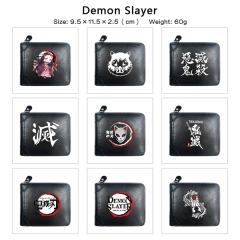 15 Styles Demon Slayer: Kimetsu no Yaiba Cosplay PU Purse Folding Anime Short Wallet