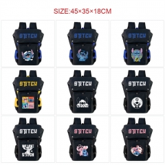 9 Styles Lilo & Stitch Cartoon Pattern Anime Backpack Bag With USB Charging Cable
