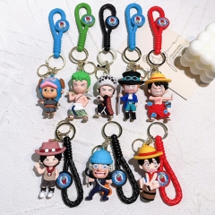 8 Styles One Piece Luffy Nami Sanji Zoro Anime Figure Keychain