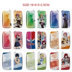 10 Styles Fairy Tail PU Zipper Long Purse Anime Wallet