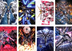 8PCS/SET 42*29CM Mobile Suit Gundam Cartoon Anime Paper Poster