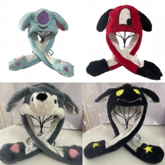 5 Styles Lilo & Stitch/Frog/Wolf Movable Ears Anime Plush Hat