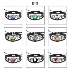 30 Styles K-POP BTS Bulletproof Boy Scouts Cartoon Anime Bracelet Wristband
