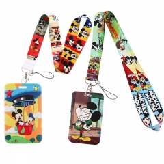2 Styles Disney Mickey Minnie Mouse Cartoon Anime Phone Strap Long Lanyard Card Holder