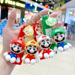 4 Styles Super Mario Bro Cartoon Anime Figure Keychain