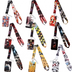 11 Styles Genshin Impact Cartoon Anime Phone Strap Long Lanyard Card Holder