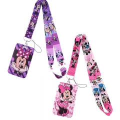 5 Styles Mickey Minnie Mouse Anime Phone Strap Long Lanyard Card Holder
