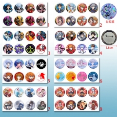 8PCS/SET 5.8CM EVA/Neon Genesis Evangelion Cartoon Anime Alloy Brooch Pin Set