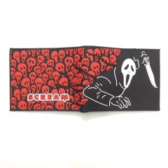 Scream Cartoon Pattern Coin Purse Anime Short Wallet
