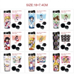 9 Styles Pretty Soldier Sailor Moon Cartoon Pattern Mug Anime Plastic Water Cup