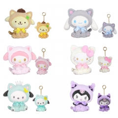 12-20CM 6 Styles Sanrio Hello Kitty Melody Kuromi Cinnamoroll Cartoon Anime Plush Toy Pendant