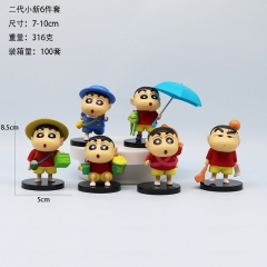 7-10CM 6PCS/SET Crayon Shin-chan PVC Anime Figure Toy Doll