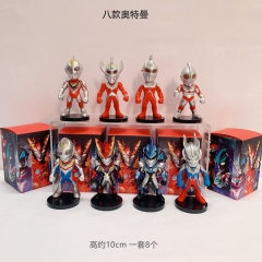 8pcs/set Ultraman Character Blind Box Anime PVC Figure Toy