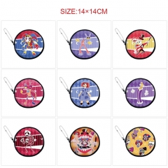12 Styles The Amazing Digital Circus PU Round Cartoon Pattern Anime Coin Purse