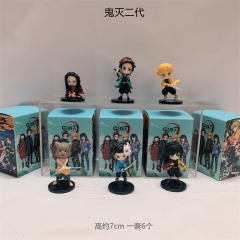 6PCS/SET 5-7CM Demon Slayer: Kimetsu no Yaiba 2 Generation Cartoon Blind Box Anime PVC Figure Toy